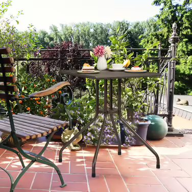 Relaxdays Garden Table in Brown Wood-Look