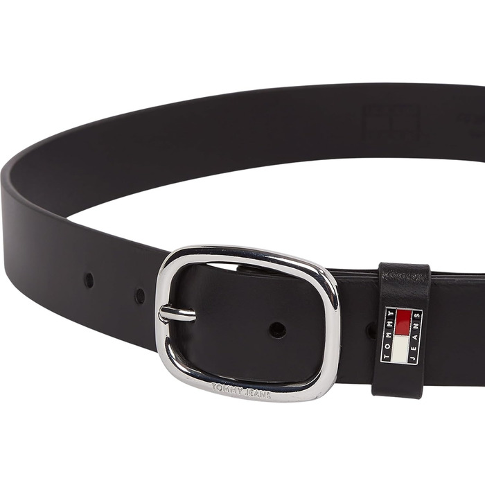 Жіночий шкіряний ремінь Tommy Jeans овальний, чорний, 95 см