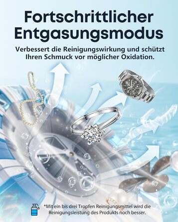 Ультразвукова мийка 48000 Гц, 750 мл. Для очищення окулярів, годинників, прикрас, бритв. Професійний ультразвуковий очисник (A6-White)