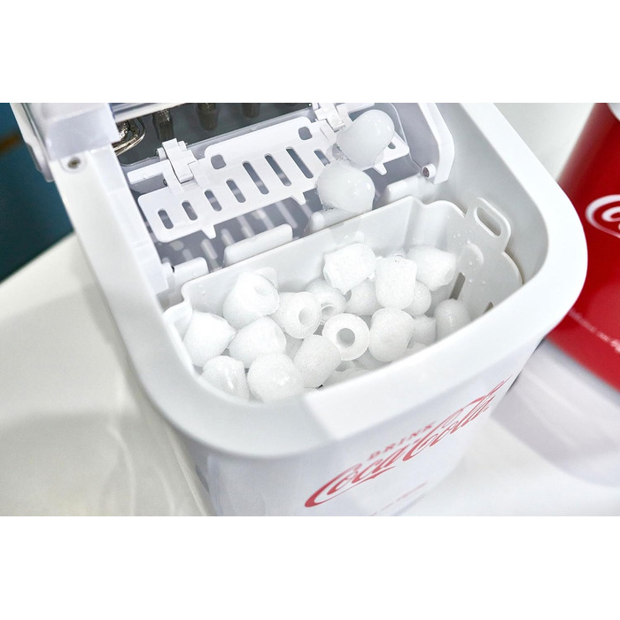 Машина для приготування льоду Salco Coca Cola – 10 кг на день, 2 розміри кубиків, червоний дизайн, для коктейлів та вечірок