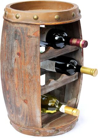 DanDiBo Wine Rack Wood Small Barrel Wine Barrel 1555 Bottle Holder Bottle Shelf 50 cm Shelf Barrel Wood Barrel