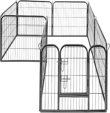 Металевий вольєр для цуценят Estexo, огорожа для цуценят, клітка для цуценят, загін для собак, вольєр для собак (8 панелей, 80x100 см)