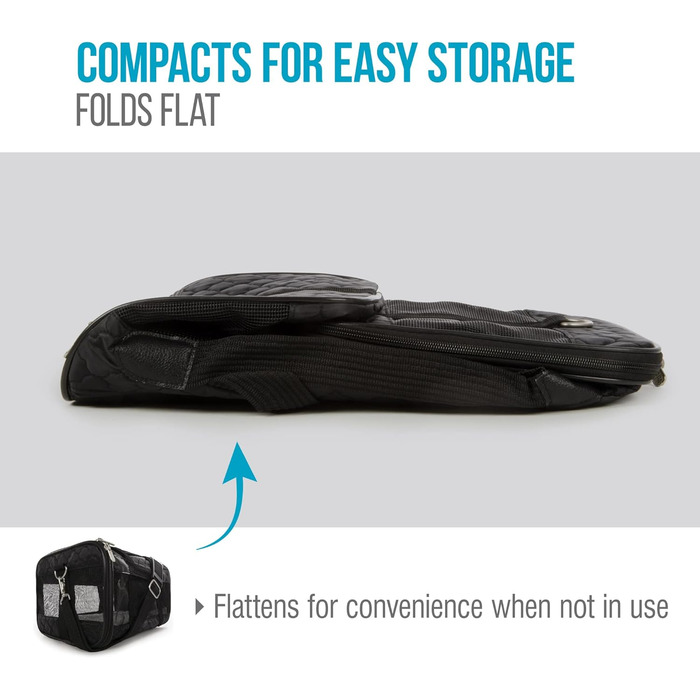 Транспортна переноска для тварин Sherpa Original Deluxe, розмір M (48x30x29 см), чорна, схвалена авіаперевізниками