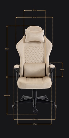 Ігрове крісло Delagear G 404, бежевий вельвет, тканинне