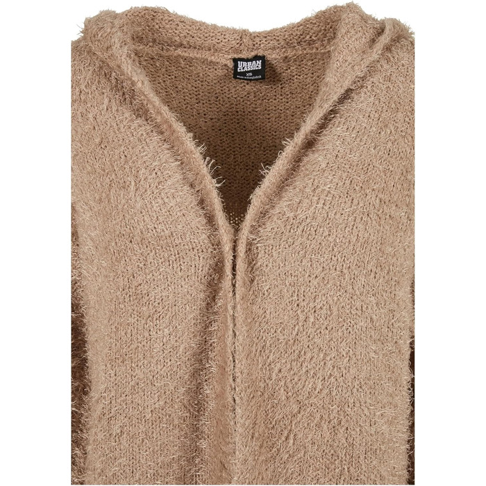 Кардиган жіночий з капюшоном та пір'ям Urban Classiс, чорний (XS, Softtaupe)