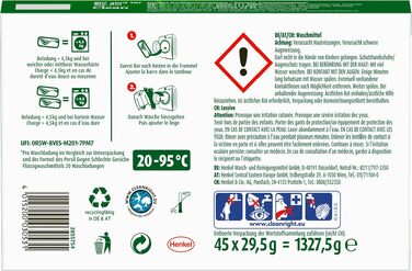 Капсули для прання Persil Power Bars Universal, універсальний засіб для прання, 45 завантажень, 1.33 кг