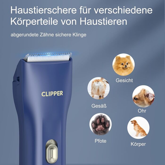 Професійна машинка для стрижки собак з густим хутром, бездротовий набір для грумінгу котів та собак, акумуляторна машинка для стрижки собак, котів, кроликів, блакитна