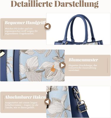 Стильна жіноча сумка-шопер Blau з ручками та ланцюжком, шкірзам, для роботи, подорожей, школи