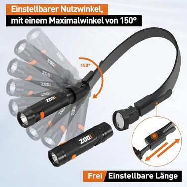 Ліхтарик на шию магнітний для читання ZOOI - подарунок для чоловіків, тата на День батька, оригінальний презент