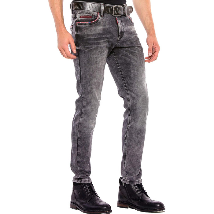 Чоловічі джинси Cipo & Baxx Klassisch Regular Fit, чорні, W40 L34, класичний крій, 5 кишень