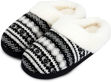 Тапочки халатні AONEGOLD для жінок, зимові, теплі, з плюшем, з пам'яттю, зручні, унісекс, для дому та вулиці, антиковзкі (40/41 EU, чорний)