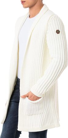 Кардиган чоловічий Redbridge, в'язаний, довгий крій (XL, Екру)