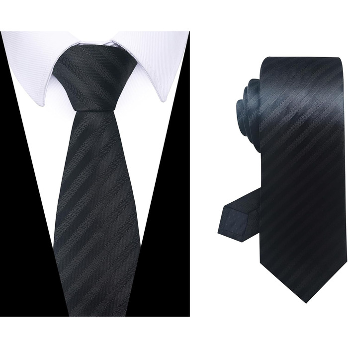Набір краваток для чоловіків, ткані, жаккард, 6 шт. (Чорний)