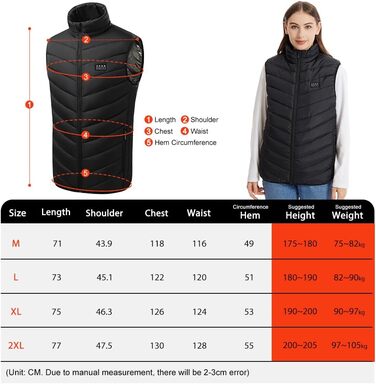 Обогревна жилетка Amurhey для чоловіків та жінок з 21 зоною обігріву, сумісна з 5V/7.4V, модель 2025. Електрична жилетка, унісекс, тепла, яку можна прати. (Без Powerbank)