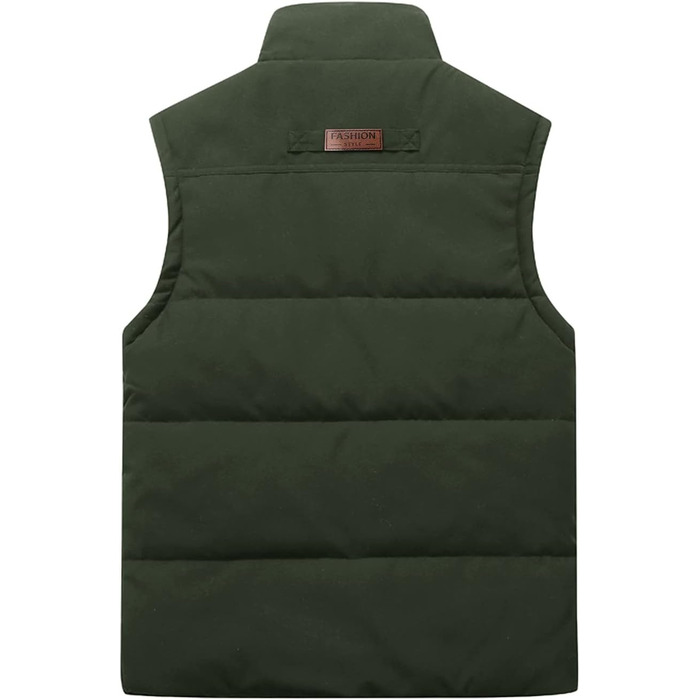 Тепла чоловіча жилетка KEFITEVD на осінь-зиму: терможилетка, жилетка для полювання, безрукавка, флісова жилетка, робоча жилетка, розмір XXL, темно-оливковий колір