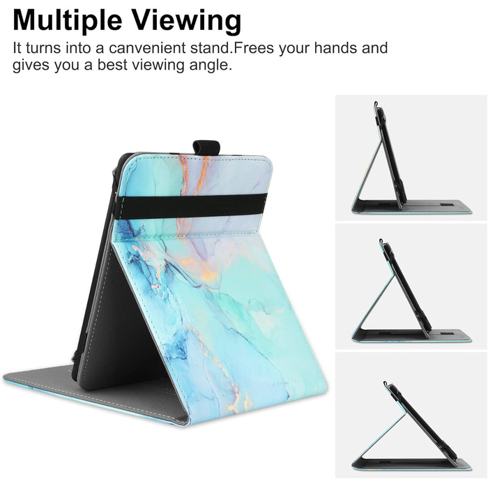 Чохол для Kindle Paperwhite/Kobo/Tolino/Pocketbook/Sony 6-6.8-7 дюймів, універсальний, з петлею, Marble Blue