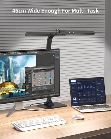 LED лампа для столу KableRika: регульоване освітлення, захист очей, 6 кольорів, для офісу та дому