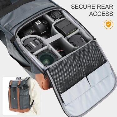 TARION Рюкзак для фотоапарата Kaera: водонепроникний рюкзак для фотокамери, рюкзак з відділенням для ноутбука 14 дюймів, рейнкавер (зелений, синій, M)