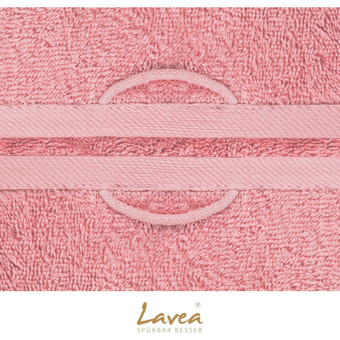 Набір банних рушників Lavea Elena, 4 шт, 70x140 см, пастельно-рожевий, 100% бавовна, м'яка махрова тканина