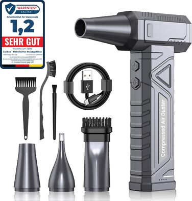 Електричний повітряний пилосос для чищення ПК - Air Duster 200000 RPM, 4-ступенева регулювання, акумуляторний міні-фен, для клавіатури, дому, авто