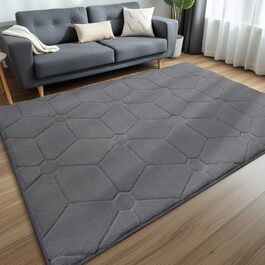 Килим для вітальні та дитячої Sour Lemon 160x230 см, сірий, м'який короткий ворс, праний, протиковзкий, для спальні та дитячої кімнати