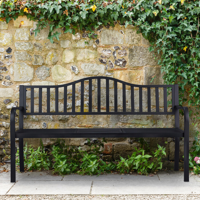 Relaxdays Garden Bench with Folding Table