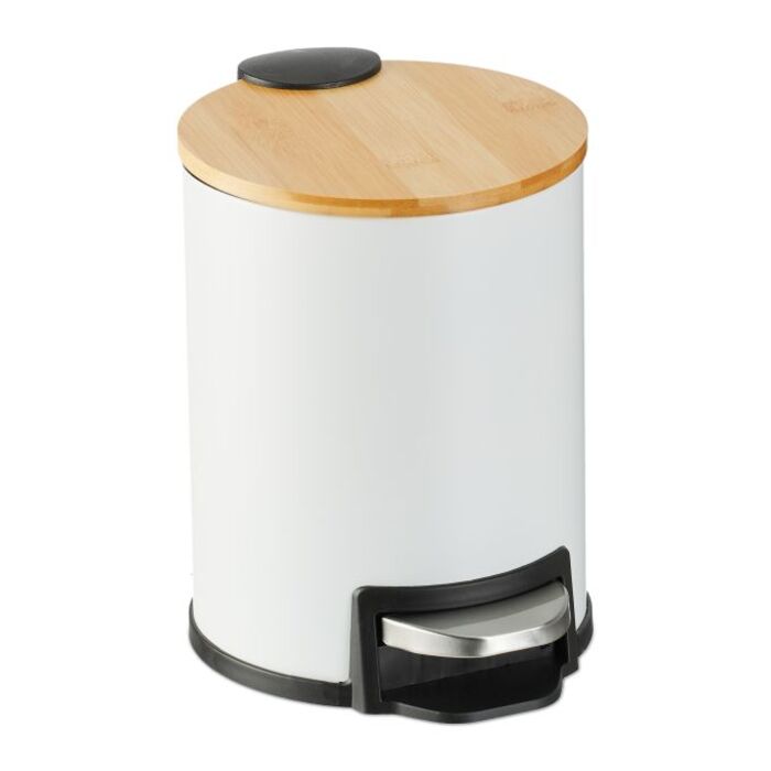 Relaxdays Waste Bin 3 l with Bamboo Lid