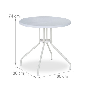 Relaxdays Garden Table with White Wood-Look