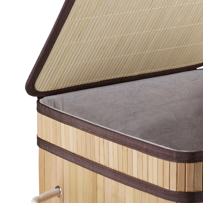 Relaxdays Foldable Bamboo Laundry Basket