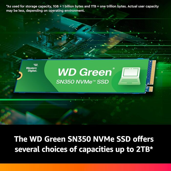 WD Green SN350 1TB NVMe SSD: Швидкий Gen3 PCIe накопичувач M.2 2280