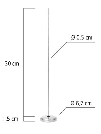 Lantelme 500°C Stainless Steel Thermometer with 30cm Probe and Brass Cone for Mounting | For Wood-Fired Oven, Pizza Oven, Oven, Back Oven, Grill, BBQ, and Smoker | Analog Oven Temperature Measurement