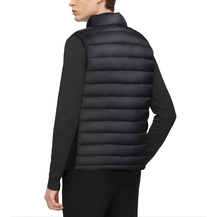 Лоовоко Гріюча жилетка для чоловіків з Powerbank 10000mAh, Легка терможилетка з 3 рівнями температури та 4 зонами нагріву, Пральна, для роботи на відкритому повітрі, мотоцикл, прогулянки та вигул собак (Чорний, XXL)