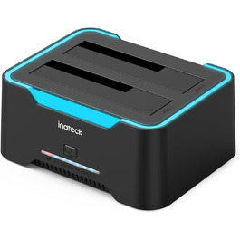 Док-станція Inateck USB 3.0 для HDD/SSD 2.5/3.5 дюймів, Dual-Dock, підтримка Offline-клонування, RGB, SA02002