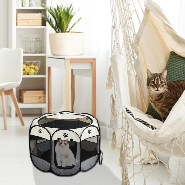 Портативний вольєр для цуценят Kongou | Складаний вольєр з оксфордської тканини на блискавці, знімний загон для домашніх тварин, дихаючі клітки для кроликів, курчат, милий загороджувач для кошенят