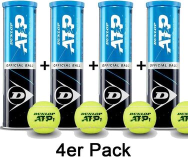 4 тенісні м'ячі Dunlop ATP 4TIN в упаковці з 4 шт. – вигідний набір