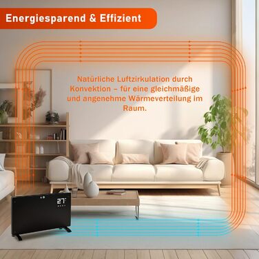 Електричний конвектор Citybee 2500W з термостатом, пульт, таймер, захист від перегріву, 2 роки гарантії