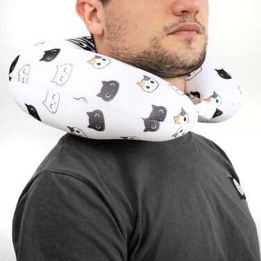 Подушка для подорожей I-TOTAL® з м'якою підтримкою шиї (кошеня)