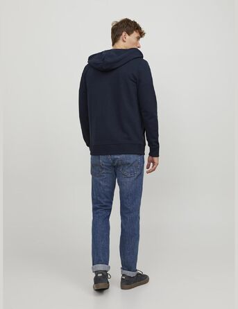 Чоловіча однотонна куртка-худі JACK & JONES, темно-синя, розмір XL, Regular Fit
