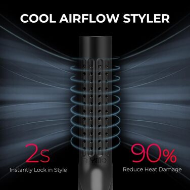 TYMO Airflow: Випрямляч та завивачка для волосся 2-в-1 з іонізацією, 32 мм, чорний