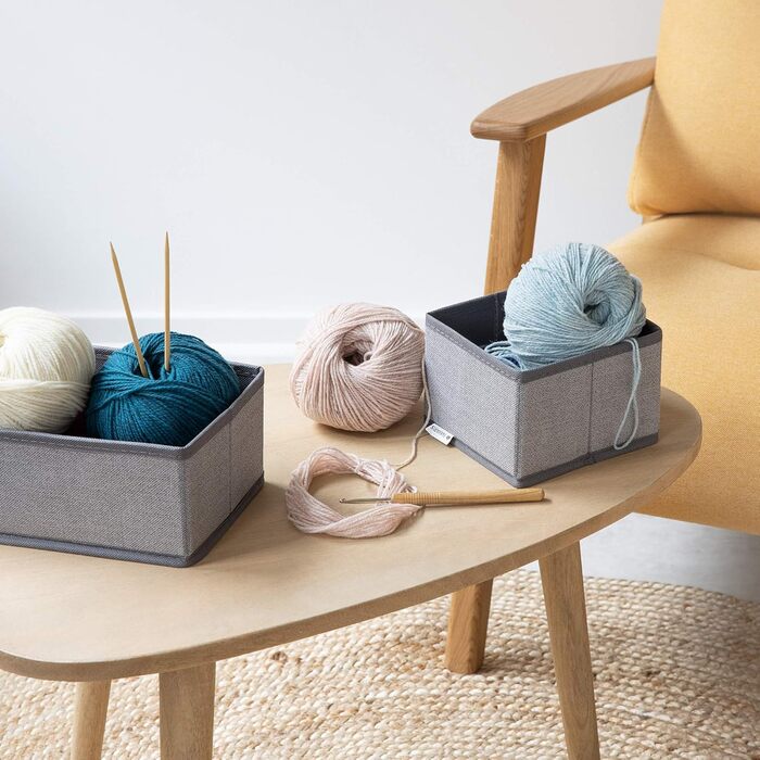 Navaris Storage Boxes Organizer System - Fabric Boxes - 12 Pieces in Various Sizes - for Wardrobe and Drawers - Foldable
