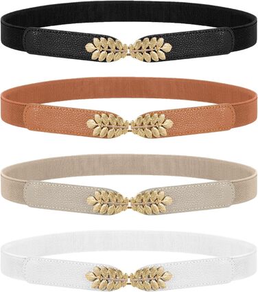 Еластичний пояс для жінок WERFORU: широкий, вінтажний, для суконь, чорний, білий, коричневий, бежевий, обхват талії 82-99 см