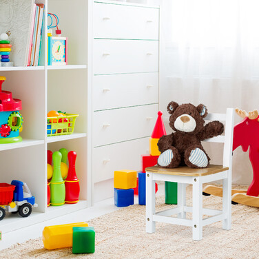 Relaxdays Kids' Chair RUSTICO White