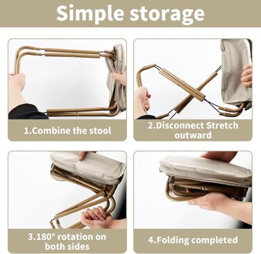 Складний туристичний стільчик XUEQI - легкий, портативний, з сумкою для зберігання (чорний)