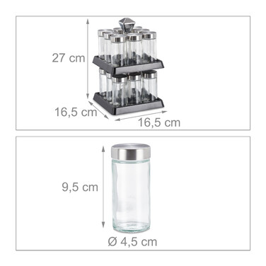 Relaxdays Rotating Spice Carousel with 16 Jars