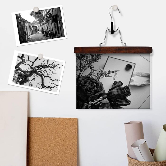 Набір вішалок для штанів AMKUFO з горіхового дерева (12 шт.), з кліпсами, антиковзаючі, для сукні та штанів, з поворотним гачком 360°