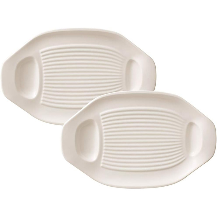 Villeroy & Boch and Boch BBQ Passion Grill Pan with Handle, Premium Porcelain, White 1041897529 Grill Pan with Handle (for grilled vegetables, 33 x 22 x 6 cm)