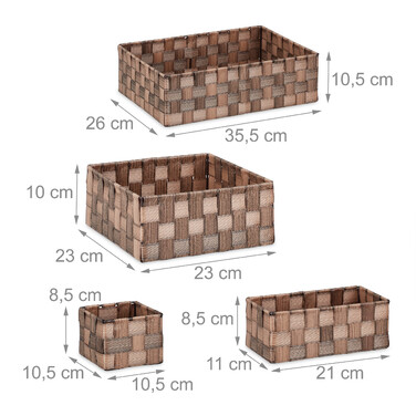 Relaxdays 6-Piece Woven Storage Basket Set