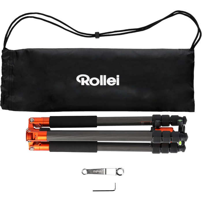 Штатив Rollei C6i 156см з кульковою головкою: карбоновий, легкий, для DSLR та смартфонів (оранжевий)