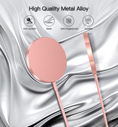 Бездротовий зарядний пристрій MagSafe для iPhone, 15W, 2 шт. (кабель 1.5 м), оригінальна заміна, рожевий