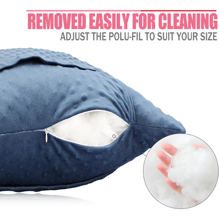 BNRendles Star-Shaped Hysterectomy Pillow for Abdominal Surgery with 2 Pockets, Hysterectomy Pillow, a Must-Have for Recovery, Post-Operation Gift, Abdominal Support Pillow, Minky Dot Denim Blue